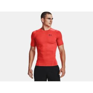 imageUnder Armour Mens HeatGear Compression ShortSleeve TShirtDark OrangeBlack