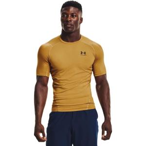 imageUnder Armour Mens HeatGear Compression ShortSleeve TShirtGold Rush 795Black