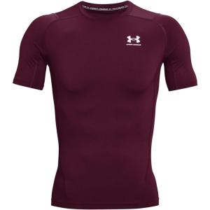 imageUnder Armour Mens HeatGear Compression ShortSleeve TShirtMaroon 609White