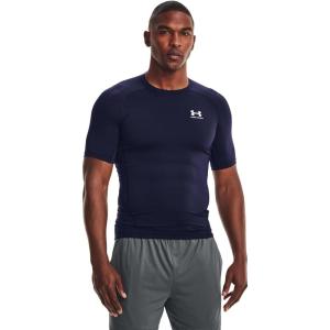 imageUnder Armour Mens HeatGear Compression ShortSleeve TShirtMidnight Navy  White