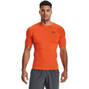 imageUnder Armour Mens HeatGear Compression ShortSleeve TShirtTeam Orange 800Black