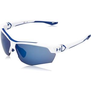 imageUnder Armour Boys Ua Yard Dual Jr Wrap SunglassesMatte WhiteBlue Tuned