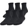 imageUnder Armour Kids Youth Training Cotton Quarter Socks 6 Pairs001 Black  Black  White