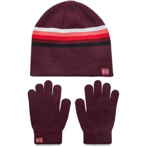 imageUnder Armour Boys Beanie Glove ComboDark Maroon 600Beta
