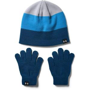 imageUnder Armour Boys Beanie Glove ComboGraphite Blue 581Mod Gray