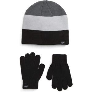 imageUnder Armour Boys Beanie ampamp Glove Combo 2 Piece Set Black1345414001Grey One Size