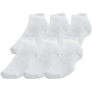 imageUnder Armour Unisex Adult Essential Low Socks 6 Pairs100 White  White  Halo Gray
