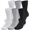 imageUnder Armour Unisex Adult Training Cotton Crew Socks 6 Pairs035 Steel  White  Black