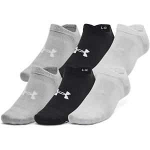 imageUnder Armour Unisex Adult Essential No Show Socks 6 Pairs002 Black  White  Halo Gray