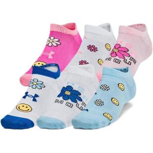 imageUnder Armour Unisex Adult Essential No Show Socks 6 Pairs102 White  White  Black