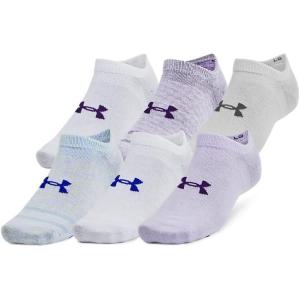 imageUnder Armour Unisex Adult Essential No Show Socks 6 Pairs535 Salt Purple  White  Purple