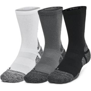 imageUnder Armour Unisex Adult Performance Tech Pro Crew Socks 3 Pairs025 Castlerock  White  Black