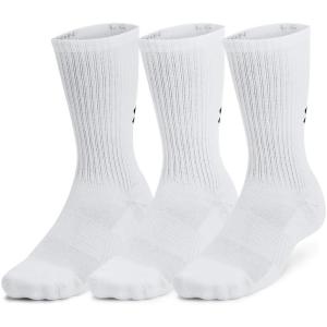 imageUnder Armour Unisex Adult Training Cotton Crew Socks 3 Pairs100 White  White  Black