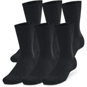 imageUnder Armour Unisex Adult Training Cotton Crew Socks 6 Pairs001 Black  Black  White