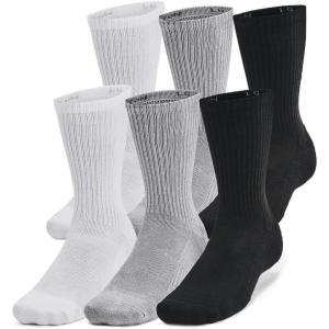 imageUnder Armour Unisex Adult Training Cotton Crew Socks 6 Pairs035 Steel  White  Black