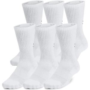 imageUnder Armour Unisex Adult Training Cotton Crew Socks 6 Pairs100 White  White  Black