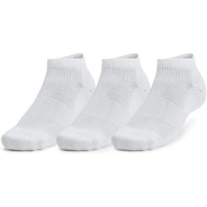 imageUnder Armour Unisex Adult Training Cotton Low Socks 3 Pairs100 White  White  Black Logo