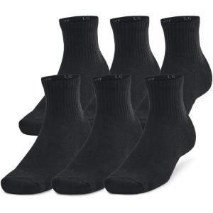 imageUnder Armour Unisex Adult Training Cotton Quarter Socks 6 Pairs001 Black  Black  White