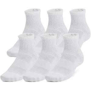 imageUnder Armour Unisex Adult Training Cotton Quarter Socks 6 Pairs100 White  White  Black