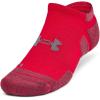 imageUnder Armour Unisex Adult Performance Tech Pro No Show Socks 3 Pairs600 Red  Castlerock  Castlerock