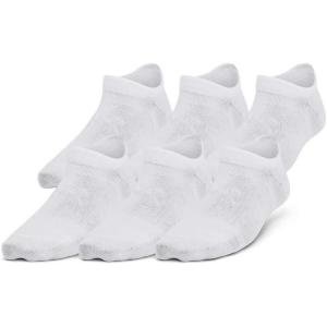 imageUnder Armour Kids Youth Essential No Show Socks 6 Pairs100 White  White  Halo Gray