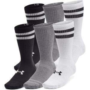 imageUnder Armour Unisex Adult Essential Crew Socks 6 Pairs101 White  White  Black