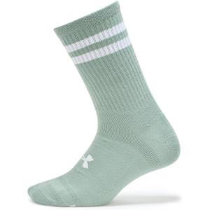 imageUnder Armour Unisex Adult Essential Crew Socks 6 Pairs377 Hydro Green  Hydro Green  White