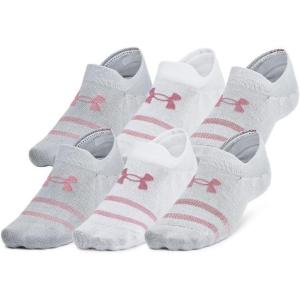 imageUnder Armour Unisex Adult Essential Ultra Low Tab Socks 6 Pairs015 Halo Gray  Halo Gray  Pink Elixir