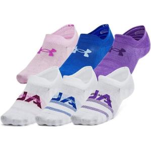 imageUnder Armour Unisex Adult Essential Ultra Low Tab Socks 6 Pairs102 White  White  Tech Blue