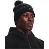 imageUnder Armour Mens Halftime Fleece Pom Beanie001 Black  Pitch Gray  Pitch Gray