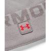 imageUnder Armour Mens Halftime Fleece Pom Beanie592 Ghost Gray  Tin  Bolt Red