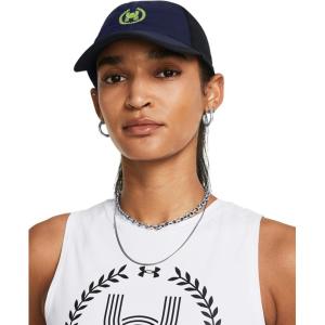 imageUnder Armour Womens Isochill Launch Run Wrapback410 Midnight Navy  Black  Highvis Yellow