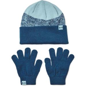 imageUnder Armour Boys Beanie ampamp Glove Combo426 Varsity Blue  Blizzard  Varsity Blue