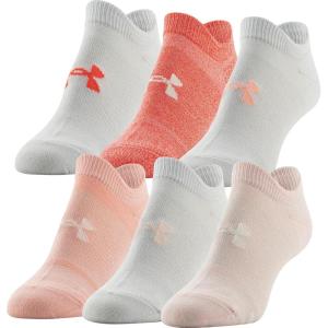 imageUnder Armour Womens Essential 20 Lightweight No Show Socks 6PairsBeta Tint Assorted Lockedin Fit
