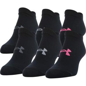 imageUnder Armour Womens Essential 20 Lightweight No Show Socks 6PairsBlackCerise Assorted