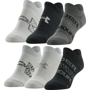 imageUnder Armour Womens Essential 20 Lightweight No Show Socks 6PairsBlackGray Assorted Lockedin Fit