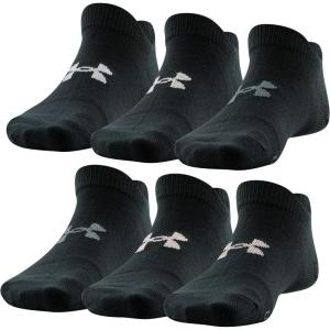 imageUnder Armour Womens Essential 20 Lightweight No Show Socks 6PairsBlackPink Assorted Lockedin Fit