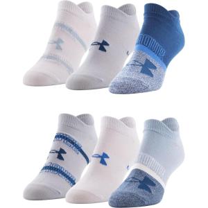 imageUnder Armour Womens Essential 20 Lightweight No Show Socks 6PairsBreaker BlueWhiteDeep Sea