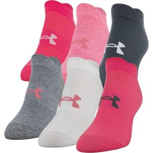 imageUnder Armour Womens Essential 20 Lightweight No Show Socks 6PairsCerise Pink Assorted