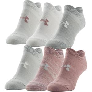 imageUnder Armour Womens Essential 20 Lightweight No Show Socks 6PairsPink Elixir Assorted Lockedin Fit