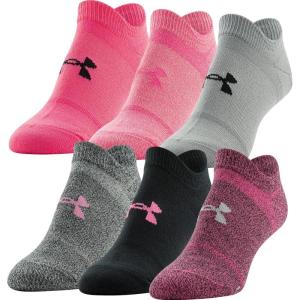 imageUnder Armour Womens Essential 20 Lightweight No Show Socks 6PairsPink Punk Assorted Lockedin Fit