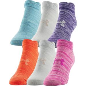 imageUnder Armour Womens Essential 20 Lightweight No Show Socks 6PairsRebel Pink Assorted