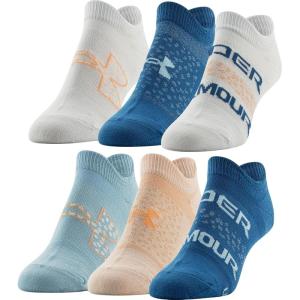 imageUnder Armour Womens Essential 20 Lightweight No Show Socks 6PairsVarsity Blue Assorted Lockedin Fit