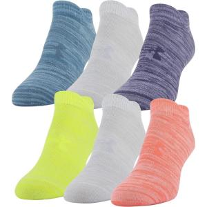 imageUnder Armour womens Essential 20 No Show Socks 6pairs DiscontinuedBeta Tint Assorted