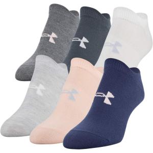 imageUnder Armour womens Essential 20 No Show Socks 6pairs DiscontinuedBlue Ink Assorted