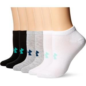 imageUnder Armour womens Essential 20 No Show Socks 6pairs DiscontinuedCrystal MintAssorted 6pairs