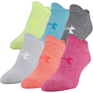imageUnder Armour womens Essential 20 No Show Socks 6pairs DiscontinuedExuberant Pink Assorted