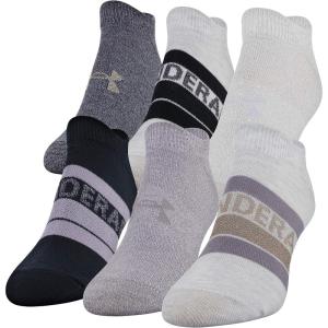 imageUnder Armour womens Essential 20 No Show Socks 6pairs DiscontinuedHalo GraySlate Purple