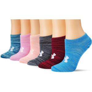 imageUnder Armour womens Essential 20 No Show Socks 6pairs DiscontinuedHoneysuckleAssorted 6pairs