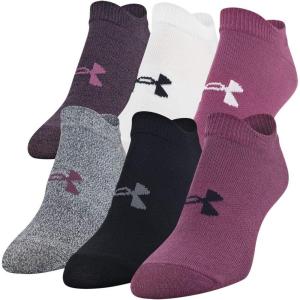 imageUnder Armour womens Essential 20 No Show Socks 6pairs DiscontinuedLevel PurpleAssorted